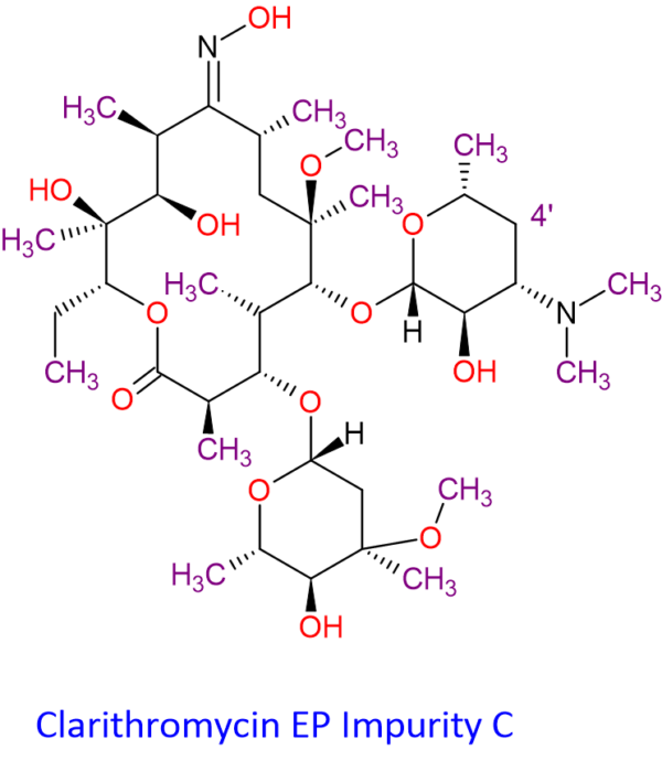 Chemical Structure of Clarithromycin EP Impurity C 127253-06-9