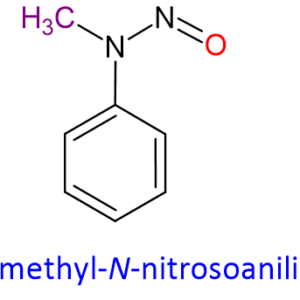 Chemical Structure of N-Methyl-N-Nitrosoaniline , 614-00-6