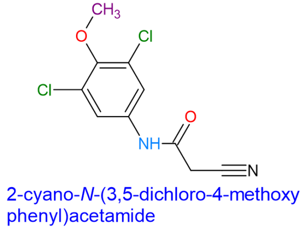 Chemical Structure of 2-Cyano-N-(3,5-Dichloro-4-Methoxyphenyl)Acetamide 1821033-10-6