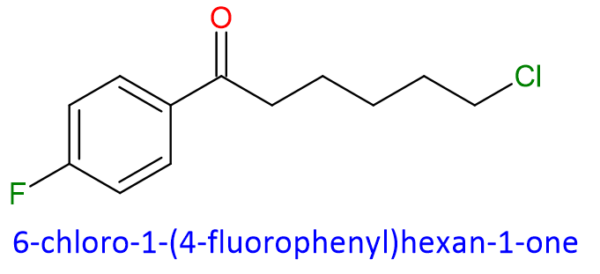 Chemical Structure of 6-Chloro-1-(4-Fluorophenyl)Hexan-1-One 61191-90-0