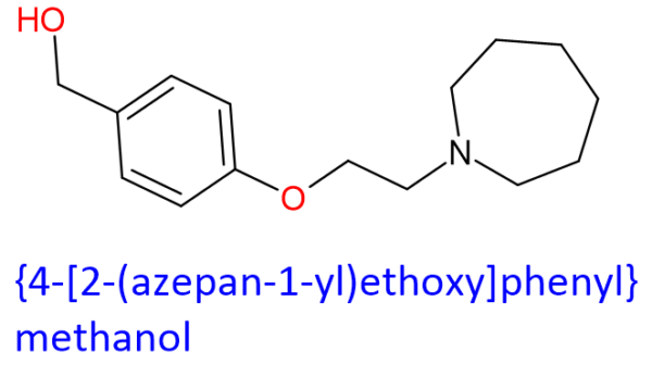 Chemical Structure of "{4-[2-(Azepan-1-Yl)Ethoxy]Phenyl}Methanol 223251-16-9 "