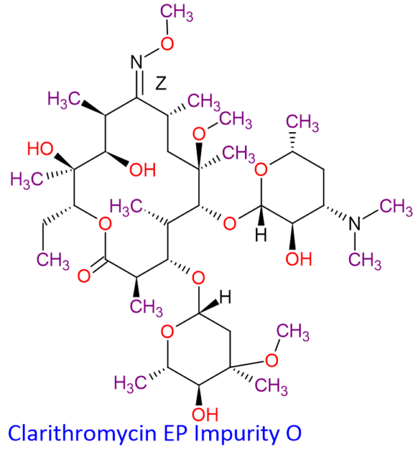 Chemical Structure of Clarithromycin EP Impurity O 127253-80-6