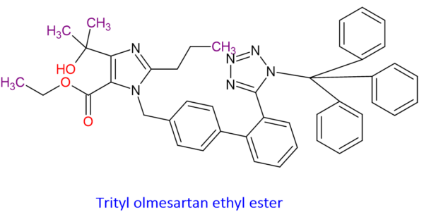 Chemical Structure of Trityl Olmesartan Ethyl Ester 144690-33-5