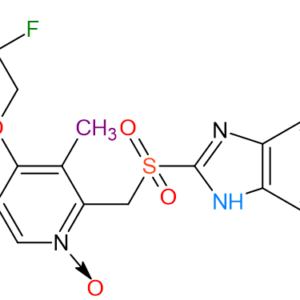 Chemical Structure of Lansoprazole Sulfone N-Oxide Molecular Formula C16H14F3N3O4S