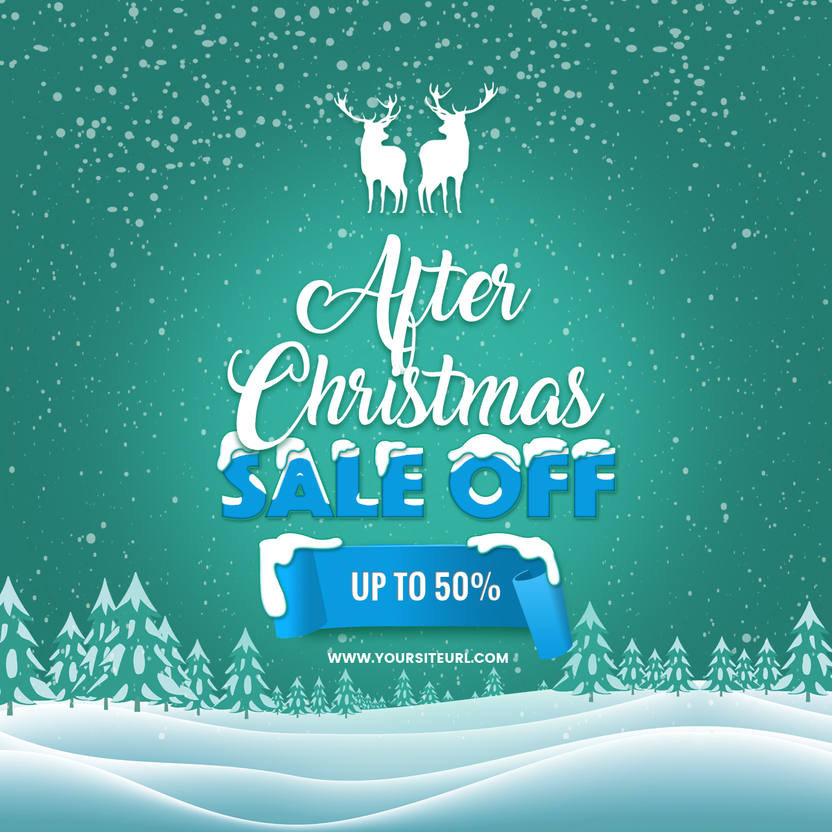 After Christmas sale mockup free downlode